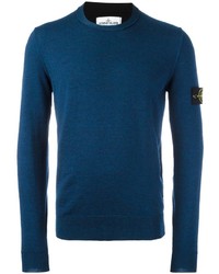 Мужской темно-синий свитер с круглым вырезом от Stone Island