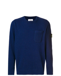 Мужской темно-синий свитер с круглым вырезом от Stone Island
