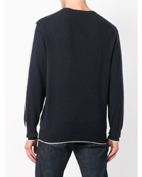 Мужской темно-синий свитер с круглым вырезом от N.Peal