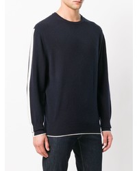Мужской темно-синий свитер с круглым вырезом от N.Peal