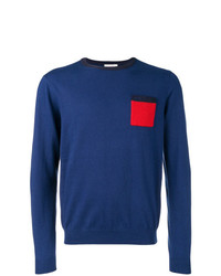 Мужской темно-синий свитер с круглым вырезом от Sun 68