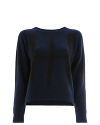 Женский темно-синий свитер с круглым вырезом от Suzusan