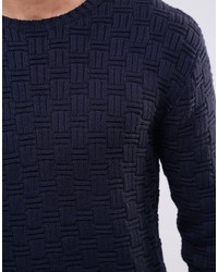Мужской темно-синий свитер с круглым вырезом от Religion