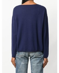 Женский темно-синий свитер с круглым вырезом от Aspesi