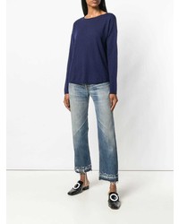 Женский темно-синий свитер с круглым вырезом от Aspesi