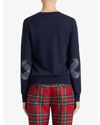 Женский темно-синий свитер с круглым вырезом от Burberry