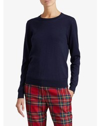 Женский темно-синий свитер с круглым вырезом от Burberry