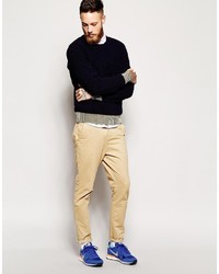 Мужской темно-синий свитер с круглым вырезом от Universal Works