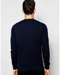 Мужской темно-синий свитер с круглым вырезом от Boss Orange