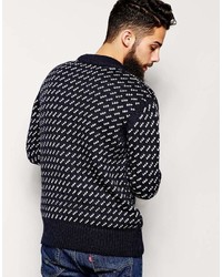 Мужской темно-синий свитер с круглым вырезом от Gloverall