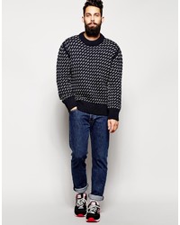 Мужской темно-синий свитер с круглым вырезом от Gloverall