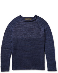 Мужской темно-синий свитер с круглым вырезом от The Elder Statesman