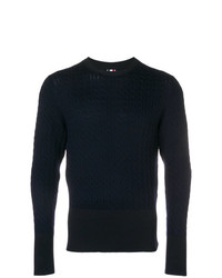 Мужской темно-синий свитер с круглым вырезом от Thom Browne