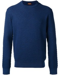 Мужской темно-синий свитер с круглым вырезом от Tod's