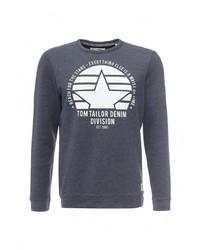 Мужской темно-синий свитер с круглым вырезом от Tom Tailor Denim