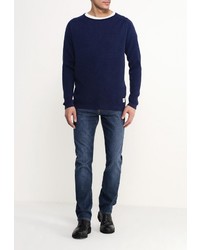 Мужской темно-синий свитер с круглым вырезом от Tom Tailor Denim