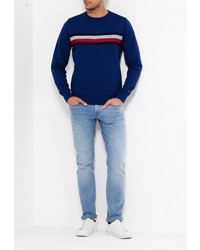 Мужской темно-синий свитер с круглым вырезом от Tommy Hilfiger