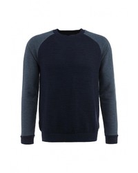 Мужской темно-синий свитер с круглым вырезом от Topman