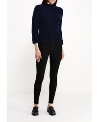 Женский темно-синий свитер с круглым вырезом от Topshop