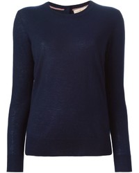 Женский темно-синий свитер с круглым вырезом от Tory Burch