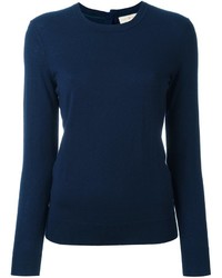 Женский темно-синий свитер с круглым вырезом от Tory Burch