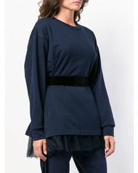 Женский темно-синий свитер с круглым вырезом от P.A.R.O.S.H.