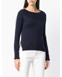 Женский темно-синий свитер с круглым вырезом от Zanone