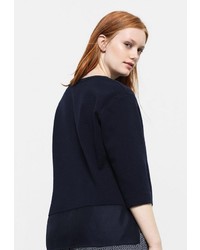 Женский темно-синий свитер с круглым вырезом от Violeta BY MANGO