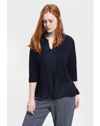 Женский темно-синий свитер с круглым вырезом от Violeta BY MANGO