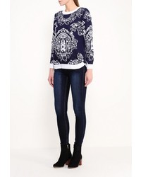 Женский темно-синий свитер с круглым вырезом от Vis-a-Vis