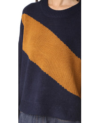 Женский темно-синий свитер с круглым вырезом от The Fifth Label