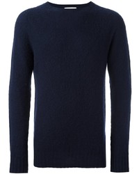 Мужской темно-синий свитер с круглым вырезом от YMC