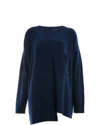 Мужской темно-синий свитер с круглым вырезом от Yohji Yamamoto