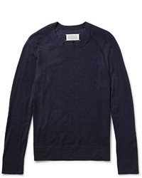 Мужской темно-синий свитер с круглым вырезом