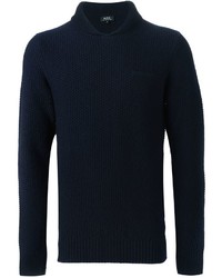 Темно-синий свитер с отложным воротником от A.P.C.