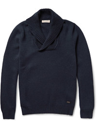 Темно-синий свитер с отложным воротником от Burberry