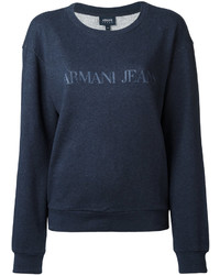 Женский темно-синий свитер с принтом от Armani Jeans