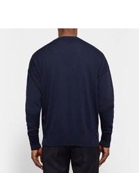 Мужской темно-синий свитер с ромбами от Ami