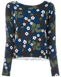 Женский темно-синий свитер с цветочным принтом от Twin-Set