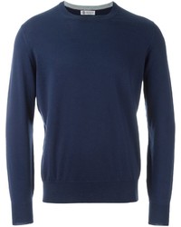 Мужской темно-синий свитер от Brunello Cucinelli