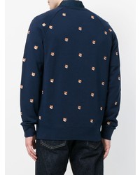 Мужской темно-синий свитшот с вышивкой от MAISON KITSUNÉ