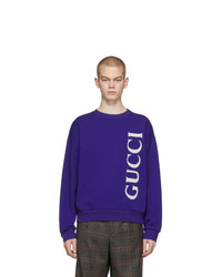 Мужской темно-синий свитшот с принтом от Gucci