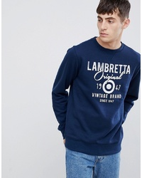 Мужской темно-синий свитшот с принтом от Lambretta