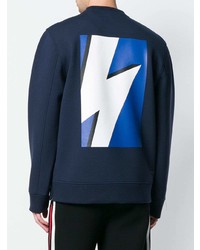 Мужской темно-синий свитшот с принтом от Neil Barrett