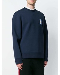 Мужской темно-синий свитшот с принтом от Neil Barrett