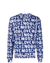 Мужской темно-синий свитшот с принтом от Love Moschino