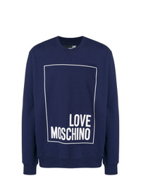 Мужской темно-синий свитшот с принтом от Love Moschino