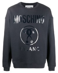 Мужской темно-синий свитшот с принтом от Moschino