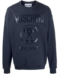 Мужской темно-синий свитшот с принтом от Moschino