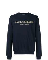 Мужской темно-синий свитшот с принтом от Paul & Shark